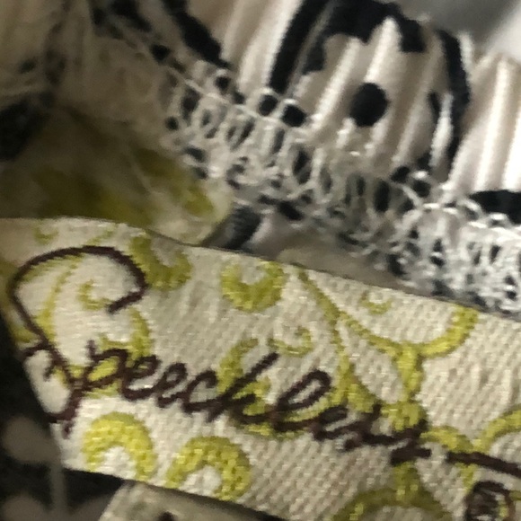 Speechless A-Line Halter Sundress Black White Print Cotton Spandex Blend Size 1 - Picture 5 of 9